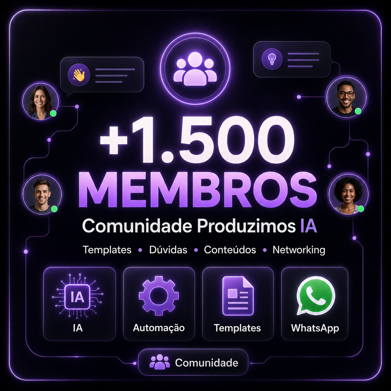 Comunidade gratuita da Produzimos IA com templates de agentes de IA e automações.